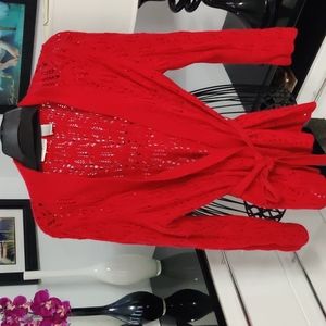 Preswick & Moore red cardigan size M